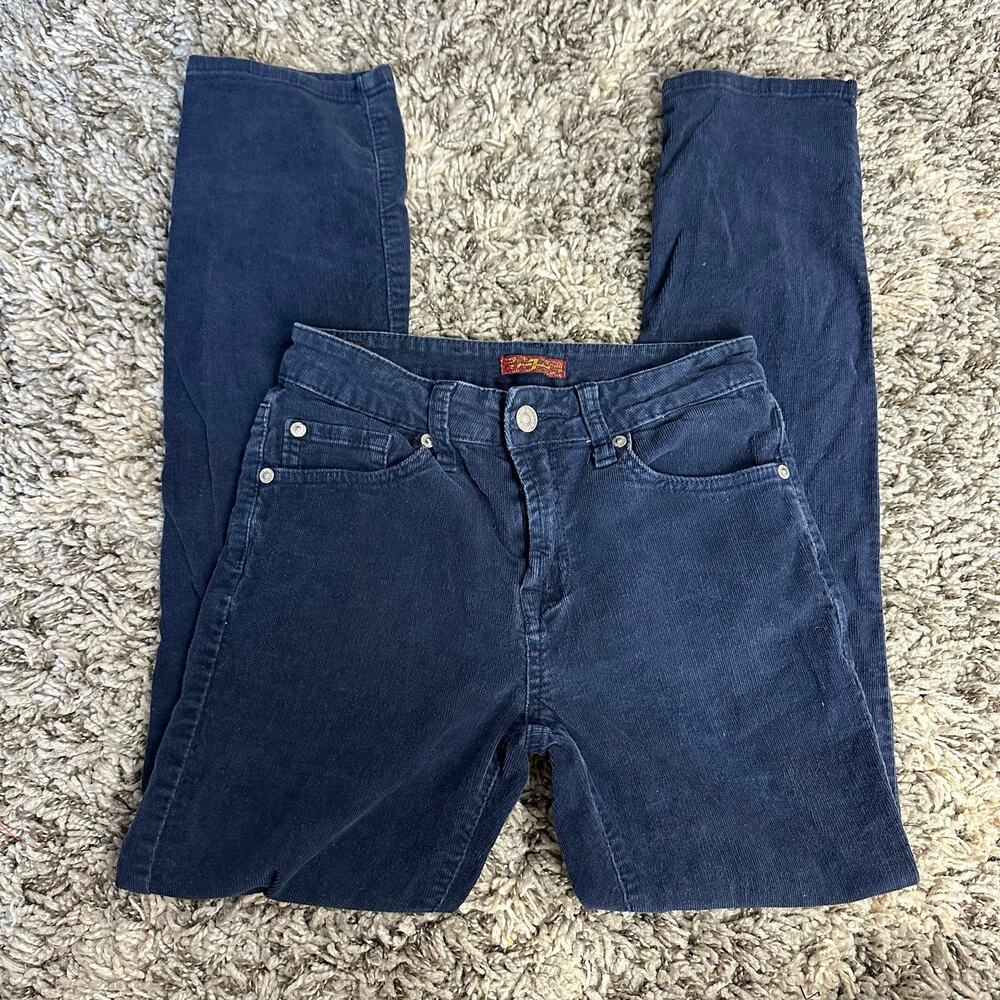 7 For all Mankind Navy Blue Skinny Cords Corduroy Pants Boys 12.